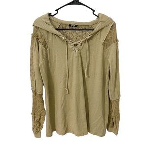 Miss Me Lace Up Hooded Top